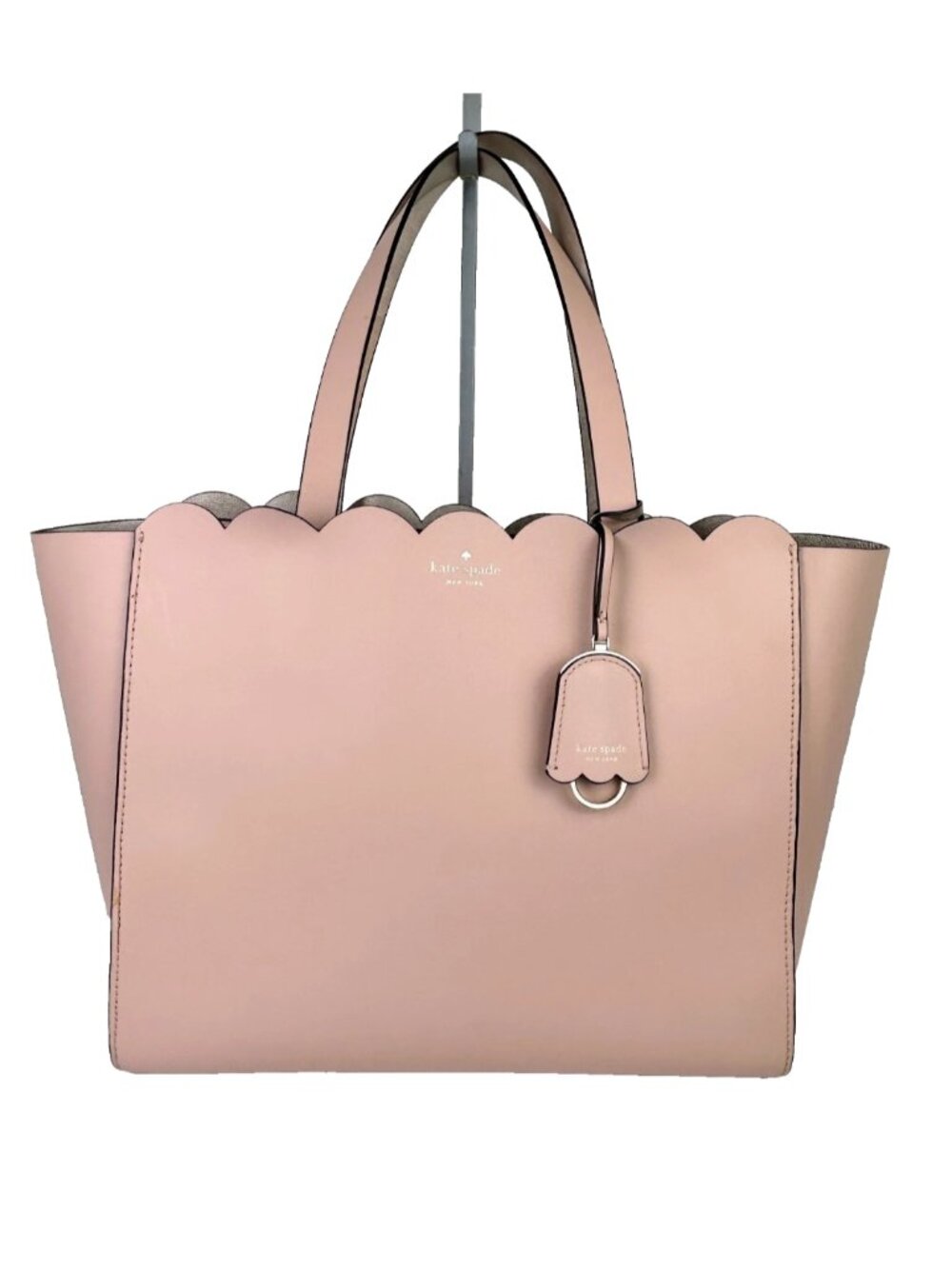 Kate Spade Magnolia Street Mina Large Tote Bag Blush Pink Leather Scalloped Work